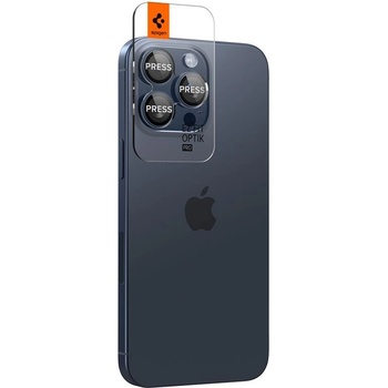Spigen 2 комплекта предпазни стъклени лещи за камерата на iPhone 17 Pro, iPhone 17 Pro Max, iPhone 16 Pro, iPhone 16 Pro Max, iPhone 15 Pro, iPhone 15 Pro Max, iPhone 14 Pro, iPhone 14 Pro Max - Spigen Glass tR EZ Fit Optik Pro Lens Protector 2 Pack (тъмн