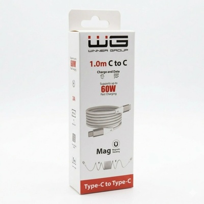 WG 12897 USB-C/USB-C, 3A, 60W, 1m, bílý