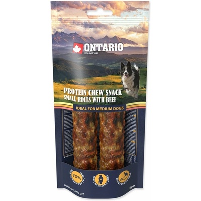 Ontario Pochúťka Protein hovädzie žuvacia rolka malá 2ks 12,7cm