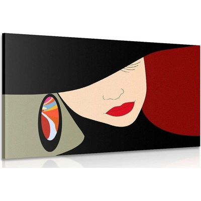 Obraz nóbl dáma v klobouku - 60x40
