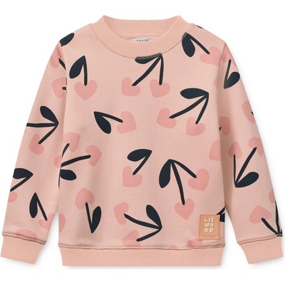 LIEWOOD Детски пуловер LIEWOOD Kid's Ridley Printed Sweatshirt Jumper - Mega Cherry Heart / Rosey - размер 86/92 (EU) (704-6278-0112)
