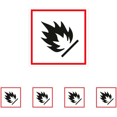 Walteco Symbol GHS 02 – HORĽAVÉ 100x100mm, samolepka Množstvo: 5 ks , 20136BP1