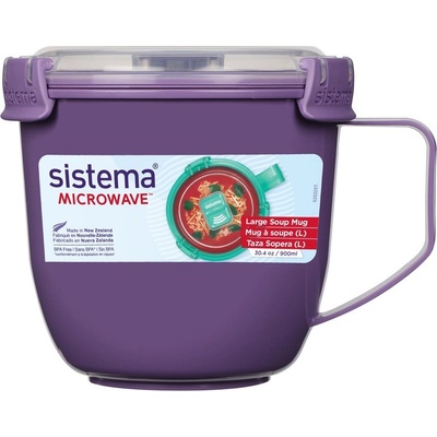 Sistema Microwave Hrnek na polévku a dušené pokrmy 900 ml fialová