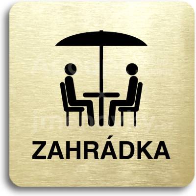 ACCEPT Piktogram zahrádka IV - zlatá tabulka - černý tisk bez rámečku