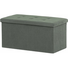 AUTRONIC Taburet s úložným priestorom, zelená menčestrová látka 37 × 77 × 38 cm