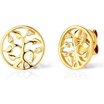 SAVICKI Обеци с дърво Savicki: злато, диаманти