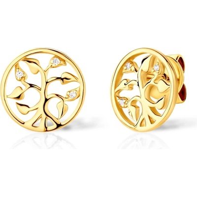 SAVICKI Обеци с дърво Savicki: злато, диаманти