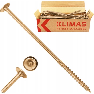 KLIMAS Wkret-met WKCP Ø10 mm TX-40 konštrukčná skrutka do dreva s tanierovou hlavou 200 mm - 25 ks