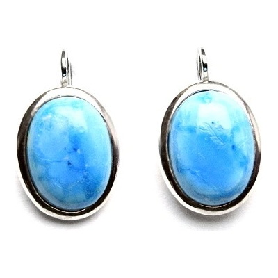 Čištín stříbrné náušnice přírodní magnezit barvený NK 1455