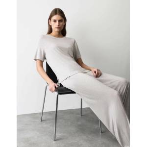 Marks & Spencer Долни части на джърси пижами с широки крачоли Marks & Spencer сива Marks & Spencer | Siv | ЖЕНИ | XL REG