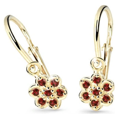 Cutie Jewellery detské zlaté náušnice C2746Z Červená kytička