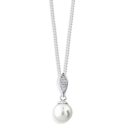 Cutie Jewellery Luxusný prívesok z bieleho zlata s pravou perlou a zirkónmi Z6304 3152 40 10 X 2
