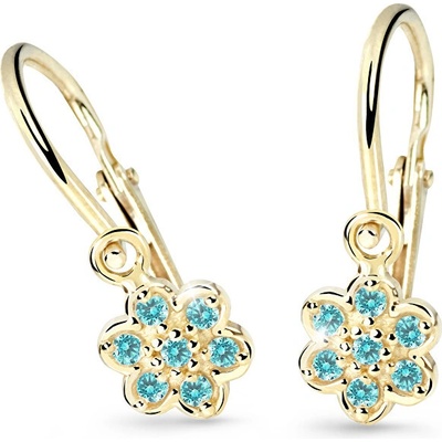 Cutie Jewellery zlaté detské náušnice C2746-10-X-1 svetlozelená