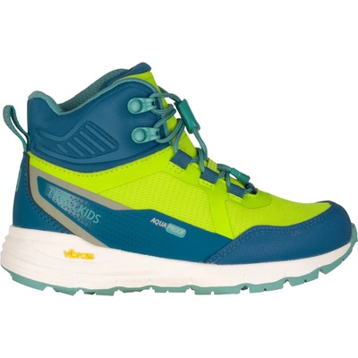 Trollkids Детски туристически обувки Trollkids Kid's Skarvan Hiker Mid XT Walking boots - Cool Lime / Summernight Blue / Blue Coral - размер 39 (EU) (702-4131-0822)