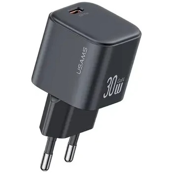 Image 1 of USAMS Бързо зарядно устройство USAMS USAMS US-CC262 USB-C 30W GaN FAST CHARGE, черен (CC262TC01)