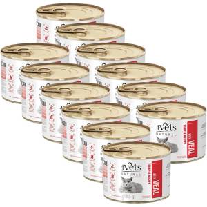 4Vets NATURAL 4Vets Котка Натурална Простата Рецепта с Телешко 12 x 185 г