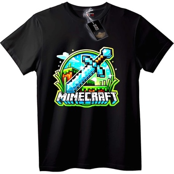 NOONEBRAND Тениска Диамантен Меч от Minecraft - 2XL, Black