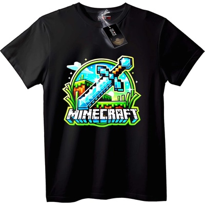 NOONEBRAND Тениска Диамантен Меч от Minecraft - 2XL, Black