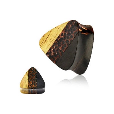 Šperky4U Trojúhelníkový plug do ucha - dřevo, rozměr 8 mm - PL01098-08