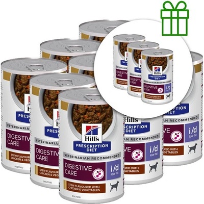 Hill's Hill s Prescription Diet i/d Low Fat Stew Грижа за храносмилането консерви за кучета 354 г, 9+3 БЕЗПЛАТНО