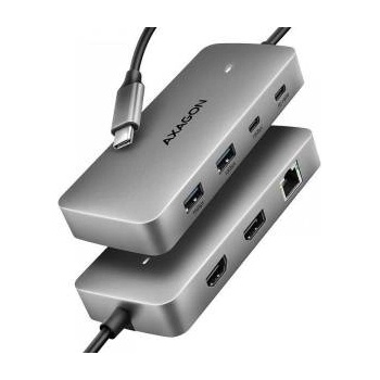 AXAGON HMC-CUB83X2, USB 10Gbps hub, 2x USB-A, USB-C, HDMI & DP 4k/144Hz, RJ-45 GLAN, PD 100W, USB-C cable 15cm