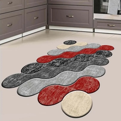 Chilai Home Килим Chilai Home 476HFT1877, 80x120 см, Полиестер 750 g/m2, Сив/червен (476HFT1877)