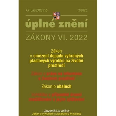 Aktualizace VI/5 / 2022 - Zákon o obalech