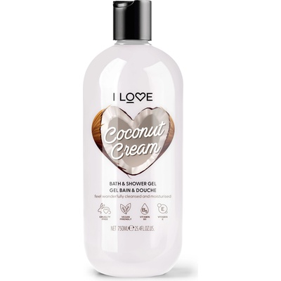 I Love Cosmetics Coconut Cream Bath & Shower Gel 750 ml