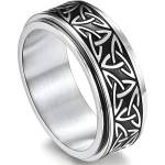 HARAHU Пръстен CE-32168 - Сребърен / Черен / 55mm KP32168
