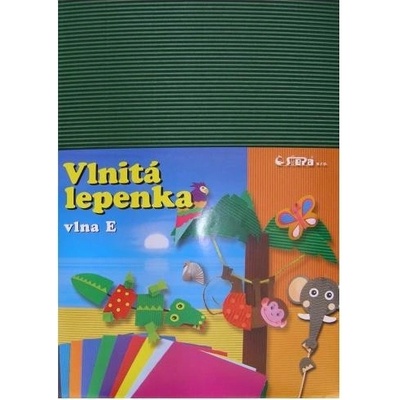 Lepenka E-Welle 260g 34,5 x 24,5cm rovná-tmavě zelená 10 listů