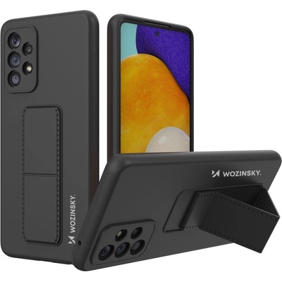 Wozinsky Кейс Wozinsky Kickstand Case Silicone, със стойка, за Samsung Galaxy A73, Черен (9145576247754)