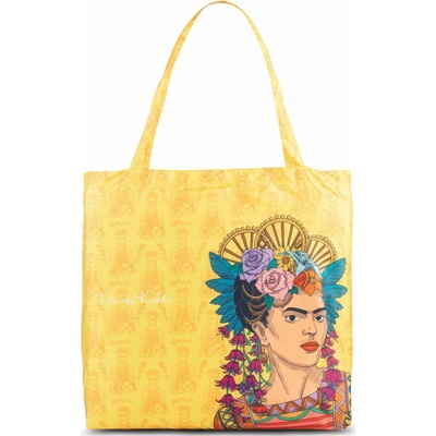 Skladacia nákupná taška Frida Kahlo, žltá