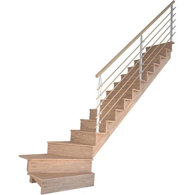 StarWood Schody Lindos dubové pravé 80cm uzavřené design. dřev. zábradlí