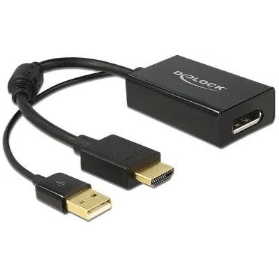 Адаптер Delock 62667, От HDMI към DisplayPort 1.2, 4K, М - Ж, Черен (62667)