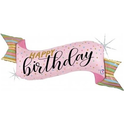 GRABO fóliový balónek Baner růžový HB 45" 114cm nafukovací