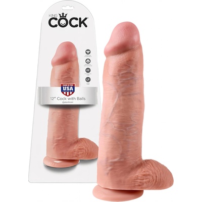 King Cock - дилдо с тестиси - 30 см - телесен цвят