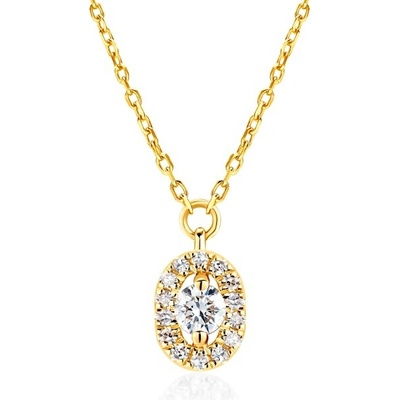 Savicki Náhrdelník žlté zlato, diamanty SAVFAN36336WHT