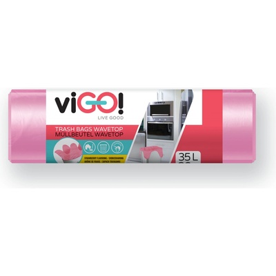 Vigo pytle s uchy HDPE 35 l 8 µm 26ks růžové vůně jahoda