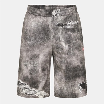 Diesel Поларени къси панталони Diesel Men's Fleece Jogger Shorts - Black/Grey Denm