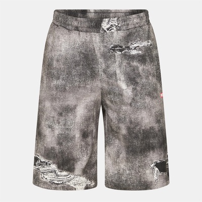 Diesel Поларени къси панталони Diesel Men's Fleece Jogger Shorts - Black/Grey Denm