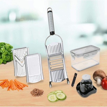 KitchenGrater Кухненско мултифункционално ренде с приставки за плодове и зеленчуци - KitchenGrater