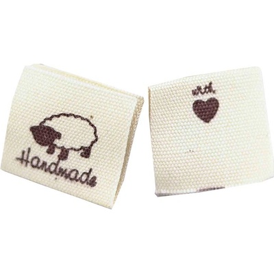 Pro Háčkování Látková cedulka Handmade bílá natural s ovečkou – Hledejceny.cz