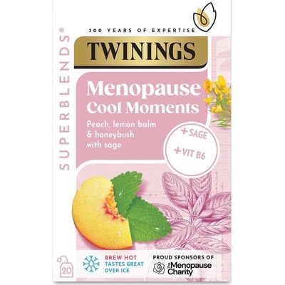 Twinings čaj SUPERBLENDS MENOPAUSE s broskví meduňkou šalvějí 20 sáčků 40 g