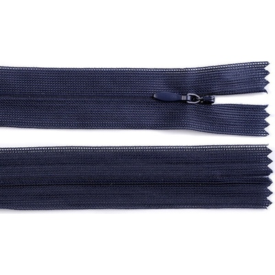 Spirálový zip skrytý No 3 délka 35 cm dederon, malé, 330 modrá tmavá