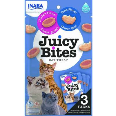 Inaba Juicy Bites cat Tuniak & Kura 3 x 11,3 g