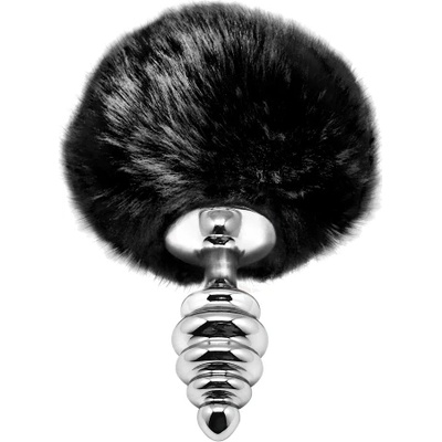 Live Метален разширител с черна опашка Fluffy Twist Plug S