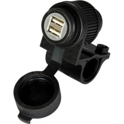 USB zásuvka 5V/2A,2 vstupy s objímkou pre uchytenie k riadidku a rúrkam
