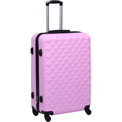 vidaXL Твърд куфар с колелца, розов, ABS (92424)
