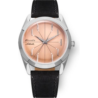 Nivada Grenchen Antarctic Spider Salmon No Date Black Leather