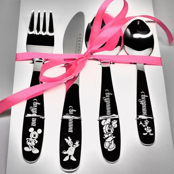 Image 1 of Creatomia Детски прибори за хранене с гравирано име и Мики Маус и Приятели - Creatomia